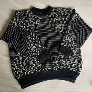 COOGI Black and White Crewneck Sweater